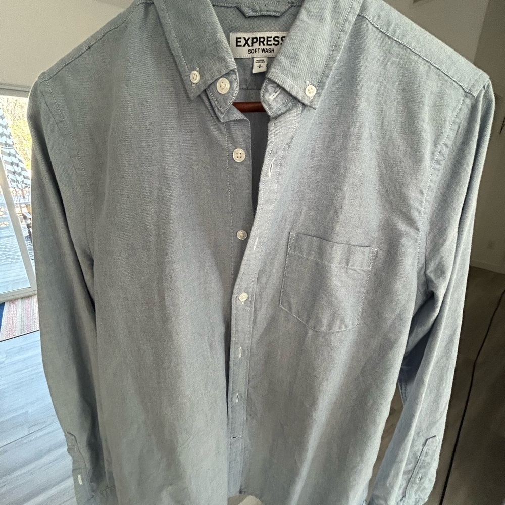 Express men’s button down shirt blue size small